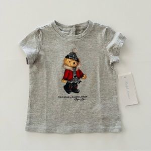 Ralph Lauren 12 24 Months Baby Girl Polo Bear Top T-shirt Holiday Christmas